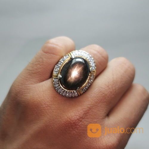 Batu Cincin Bangsing Kresnadana Black Safir Star Besar Asli