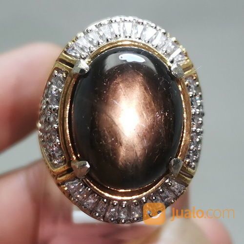 Batu Cincin Bangsing Kresnadana Black Safir Star Besar Asli