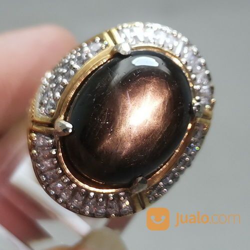 Batu Cincin Bangsing Kresnadana Black Safir Star Besar Asli
