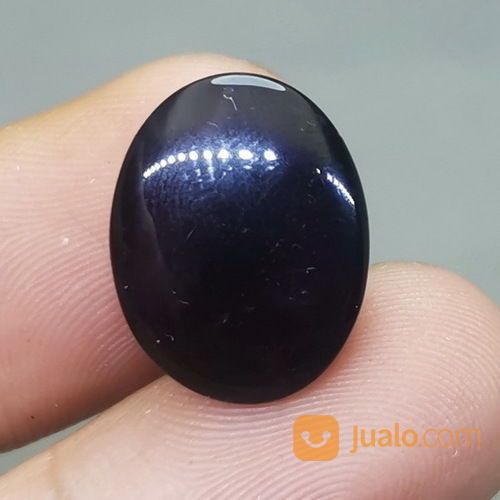 Batu Akik Kecubung Wulung Hitam Tembus Ungu Asli