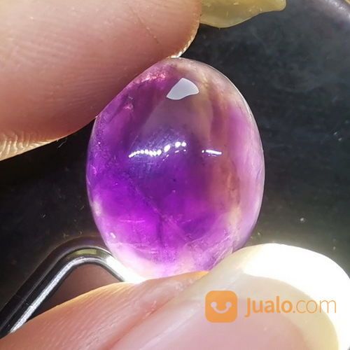 Batu Akik Kecubung Wulung Hitam Tembus Ungu Asli