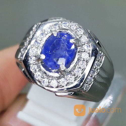 Cincin Batu Akik Blue Safir Srilangka Ceylon Asli