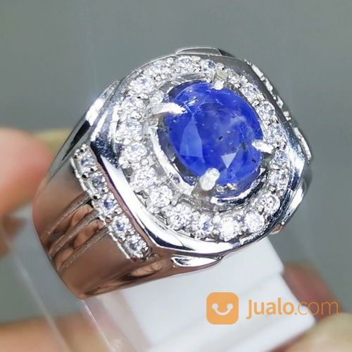 Cincin Batu Akik Blue Safir Srilangka Ceylon Asli