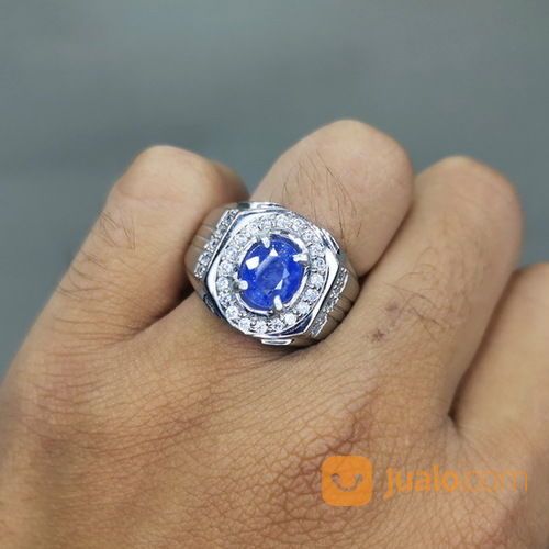Cincin Batu Akik Blue Safir Srilangka Ceylon Asli