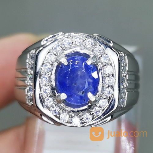 Cincin Batu Akik Blue Safir Srilangka Ceylon Asli