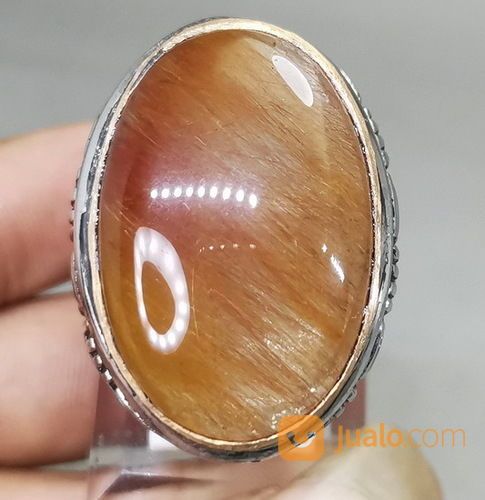 Batu Akik Kecubung Rambut Sedana Emas Merah Asli