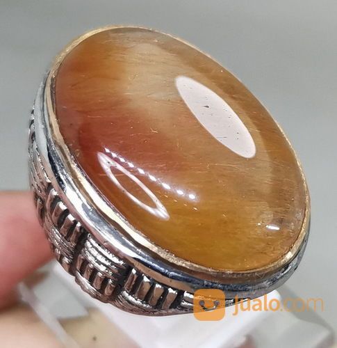 Batu Akik Kecubung Rambut Sedana Emas Merah Asli