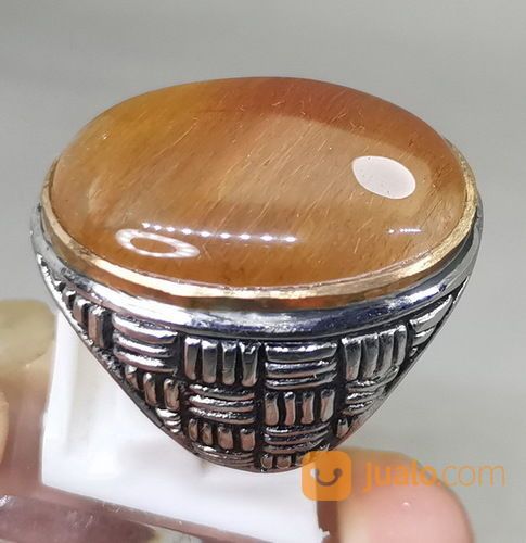 Batu Akik Kecubung Rambut Sedana Emas Merah Asli