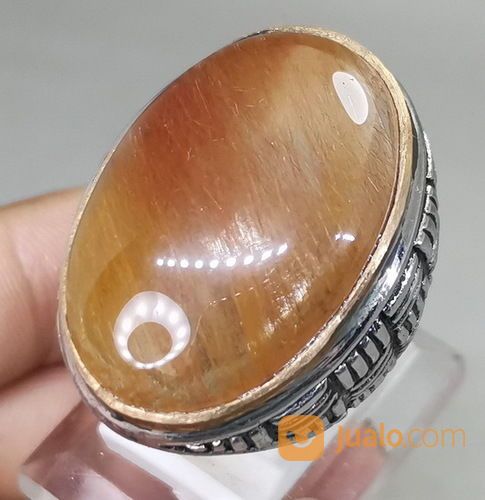 Batu Akik Kecubung Rambut Sedana Emas Merah Asli