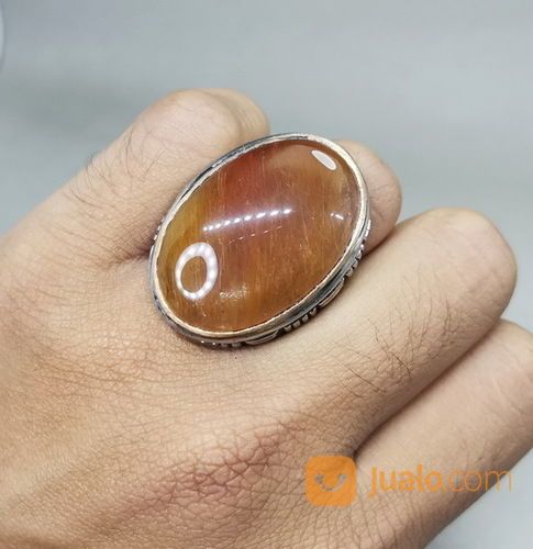 Batu Akik Kecubung Rambut Sedana Emas Merah Asli