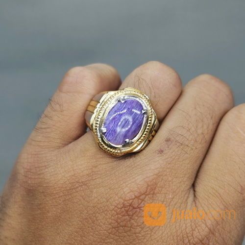 Batu Akik Bulu Macan Ungu Charoite Asli