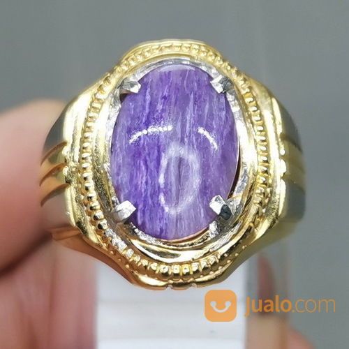 Batu Akik Bulu Macan Ungu Charoite Asli