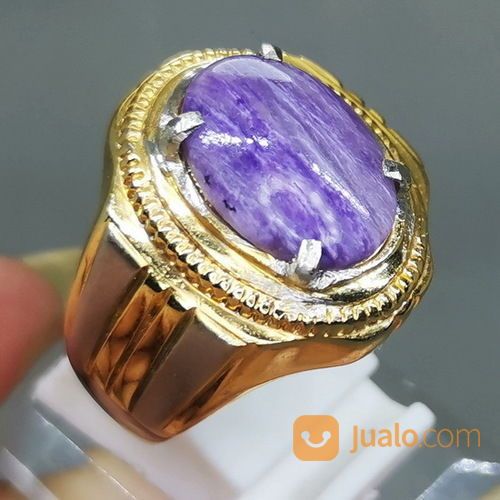 Batu Akik Bulu Macan Ungu Charoite Asli