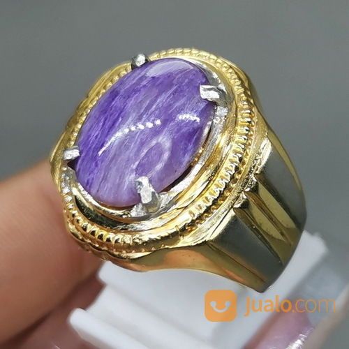 Batu Akik Bulu Macan Ungu Charoite Asli