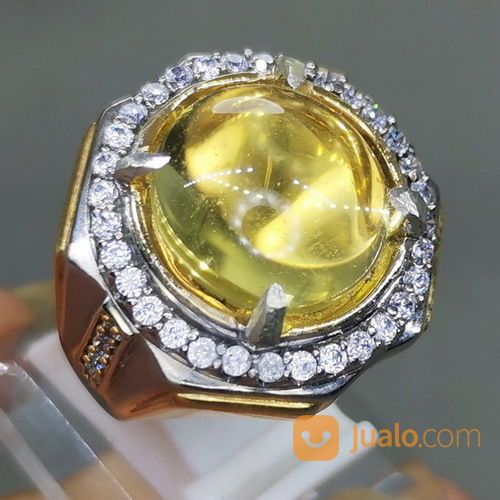 Cincin Batu Citrine Kinyang Kuning Kecubung Asli