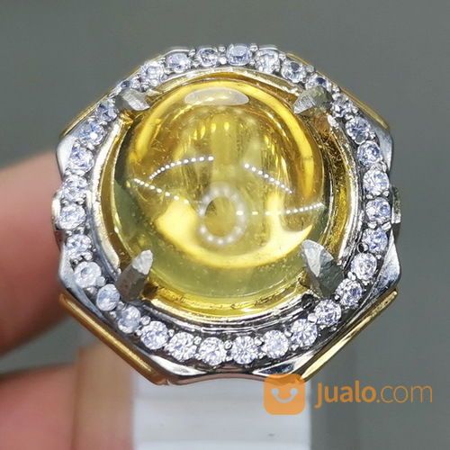 Cincin Batu Citrine Kinyang Kuning Kecubung Asli