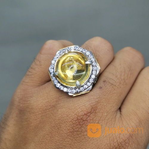 Cincin Batu Citrine Kinyang Kuning Kecubung Asli