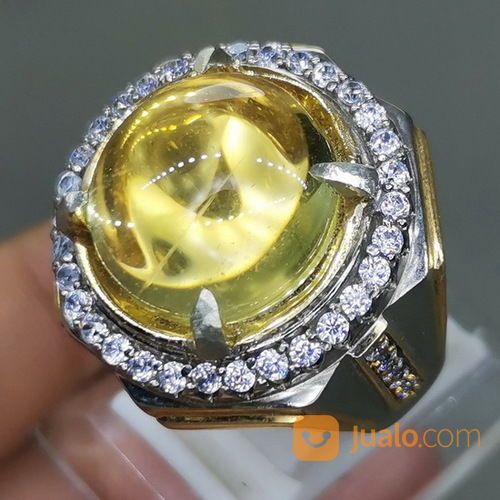Cincin Batu Citrine Kinyang Kuning Kecubung Asli