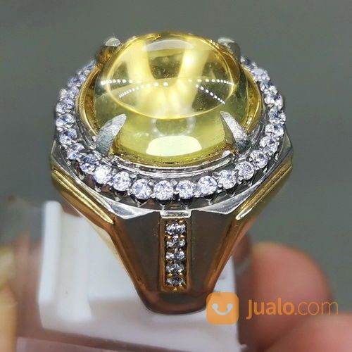 Cincin Batu Citrine Kinyang Kuning Kecubung Asli