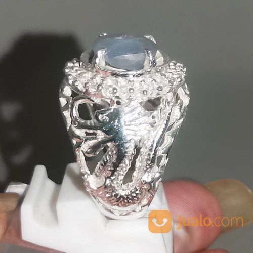 Cincin Batu White Safir Star Putih Selon Asli