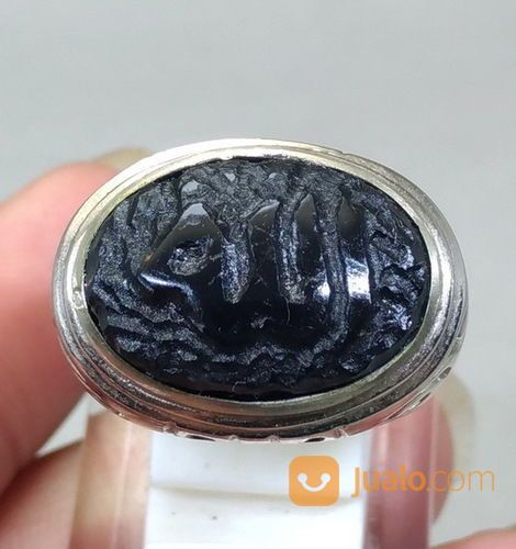 Cincin Batu Giok Hitam Lafadz Allah Blackjet Asli