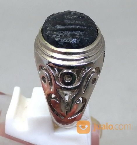 Cincin Batu Giok Hitam Lafadz Allah Blackjet Asli