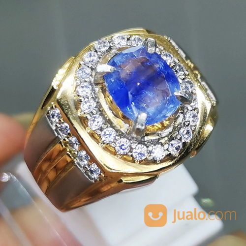 Cincin Batu Permata Blue Safir Srilangka Asli Kode 1939