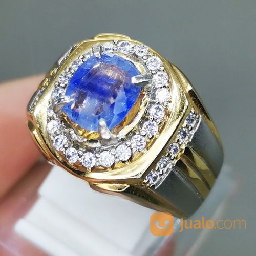 Cincin Batu Permata Blue Safir Srilangka Asli Kode 1939