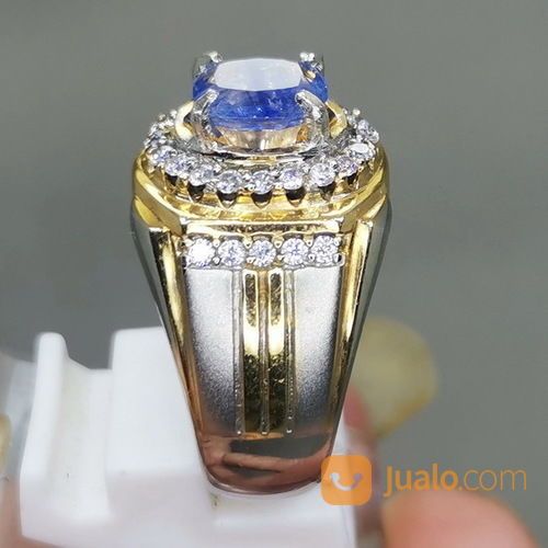 Cincin Batu Permata Blue Safir Srilangka Asli Kode 1939