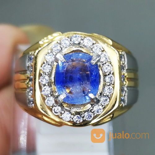 Cincin Batu Permata Blue Safir Srilangka Asli Kode 1939