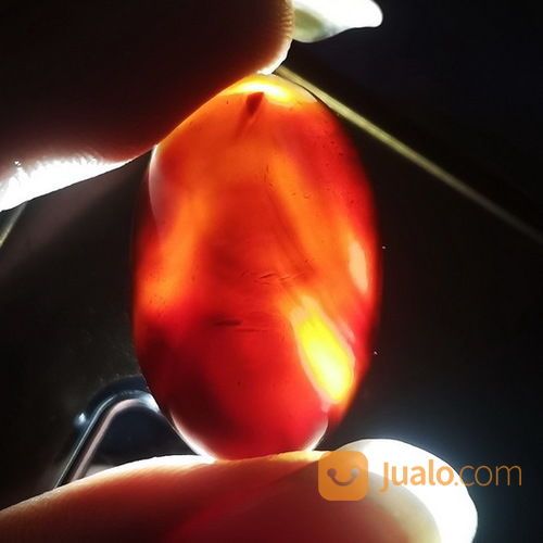 Batu Akik Yaman Wulung Hitam Sinar Merah Asli Kode 1929