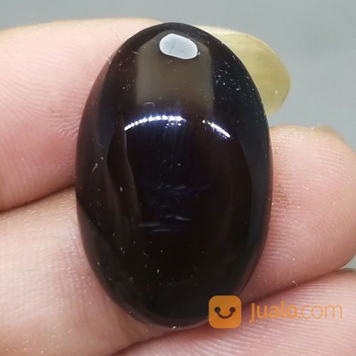 Batu Akik Yaman Wulung Hitam Sinar Merah Asli