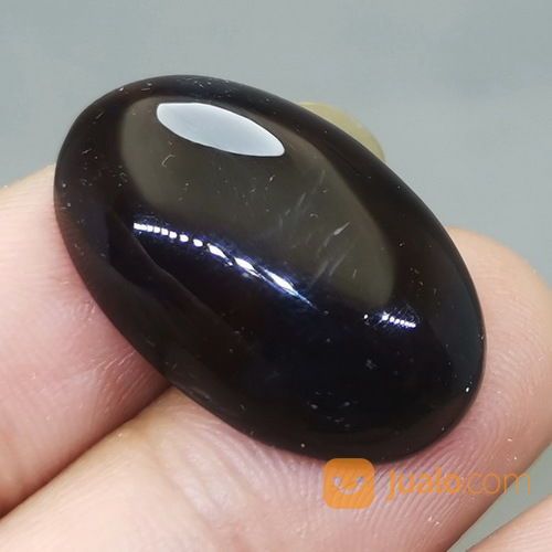 Batu Akik Yaman Wulung Hitam Sinar Merah Asli