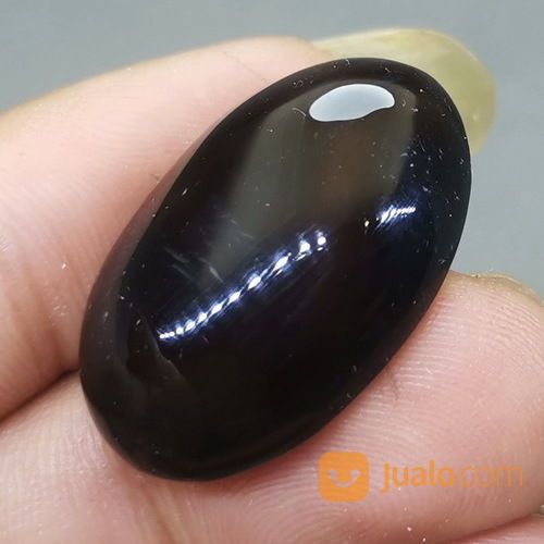 Batu Akik Yaman Wulung Hitam Sinar Merah Asli