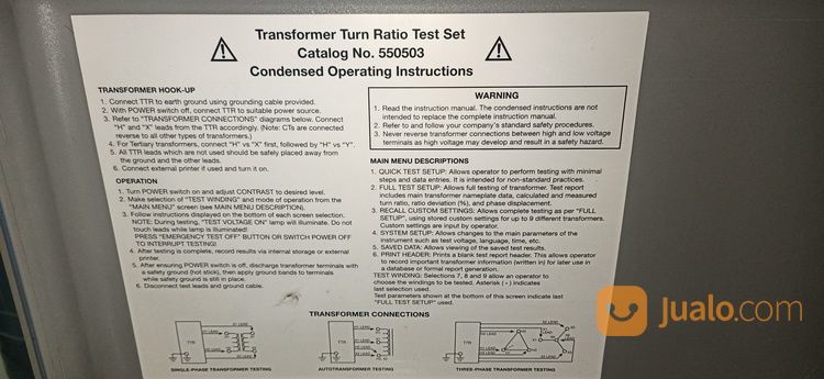 Megger Three-Phase TTR Transformer Trun-Ratio Test Set