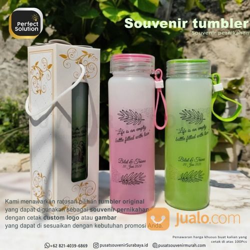 Souvenir Pernikahan Souvenir Tumbler Kaca Custom Foto Termurah
