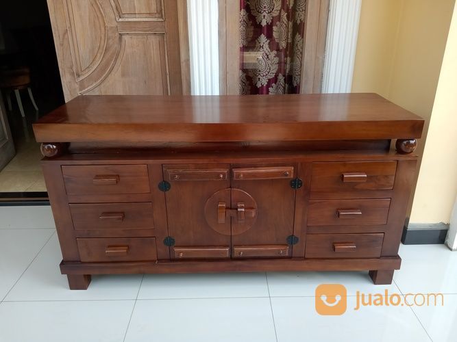 Meja Tv Minimalis Model Grobog Jati Jepara 7uje9