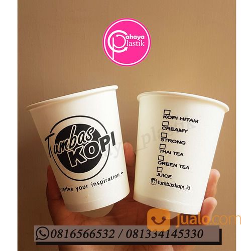 Sablon Paper Cup 9 Oz Tanpa Tutup (KEMASAN HGT COFFEE)