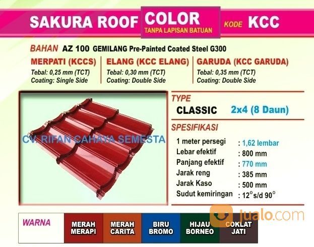 Genteng Metal Sakura Roof - Sakura Garuda ( 0,35 Mm )
