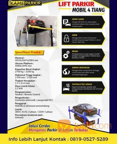 HIDROLIK LIFT PARKIR MOBIL 4 TIANG 2meter
