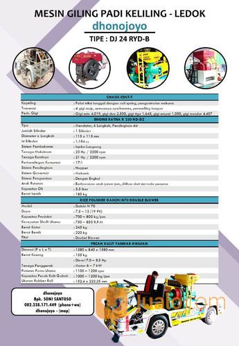 MESIN GILING PADI KELILING (BARU) - LEDOK Dhonojoyo DJ 24 RYD-B