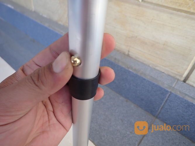 Meja Lipat Koper Portable Kaki Bulat Aluminium Lapis HPL