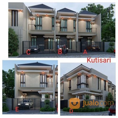 Rumah Hook Minimalis Modern 2 Lantai Row Jalan Lebar Kutisari Utara