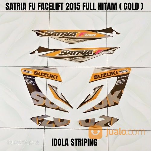 Striping Satria FU Facelift 2015 Full Hitam ( Gold )