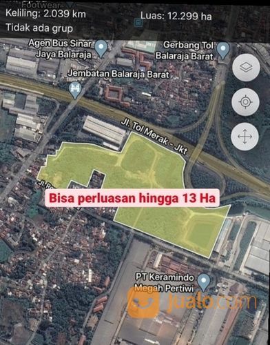 Tanah Balaraja 3 Hektar Zona Industri Kab Tangerang Banten