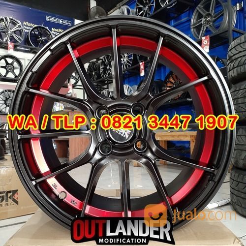 TOKO VELG MOBIL WONOGIRI RADY VELG TIPE MIMOSA 1129 HSR R15X7 H4x100 ET40 MB/RED