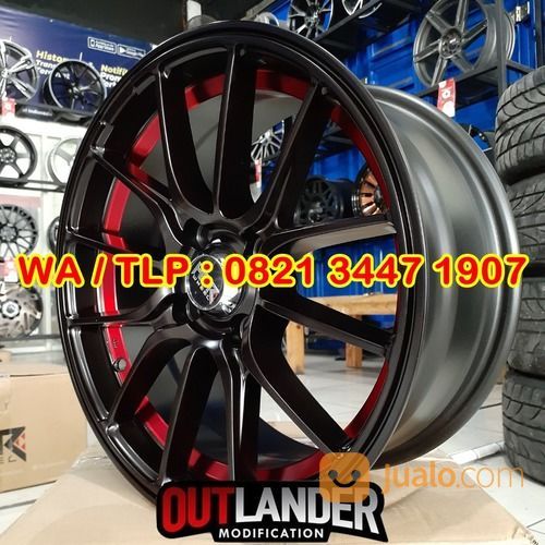 TOKO VELG MOBIL WONOGIRI RADY VELG TIPE MIMOSA 1129 HSR R15X7 H4x100 ET40 MB/RED
