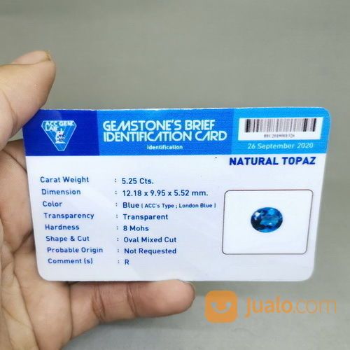 Cincin Batu Natural Blue Topaz London Asli Bersertifikat Ring Perak