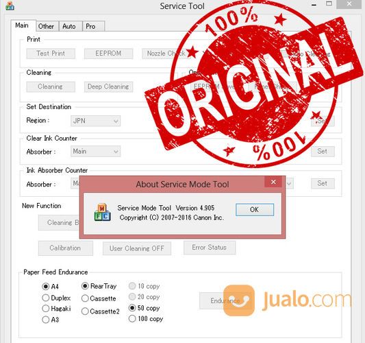 Canon Service Tool V4905 (G1000 G2000 G3000 G4000) Full Versi Banyak PC