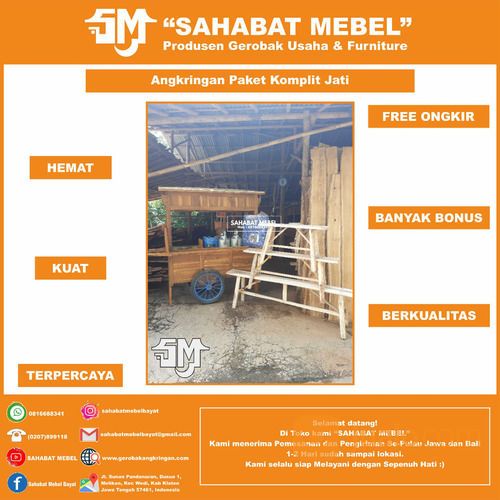 Rombong Angkringan / Gerobak Angkringan Paket Komplit TERMURAH